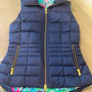Lilly Pulitzer navy blue puffer vest